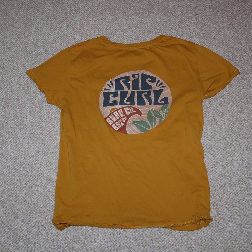 RIP CURL Mustard Yellow Logo Tee